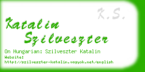 katalin szilveszter business card